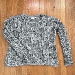 GAP Chunky Marble Cable Knit Crewneck Wool Sweater